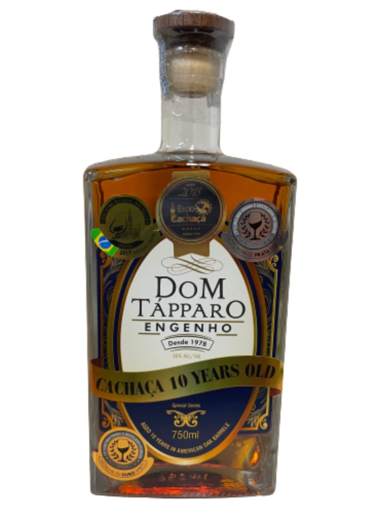 6020805 Cachaca Dom Tapparo Premium 10 Years (Carvalho) 40% Alc./Vol. 750ml